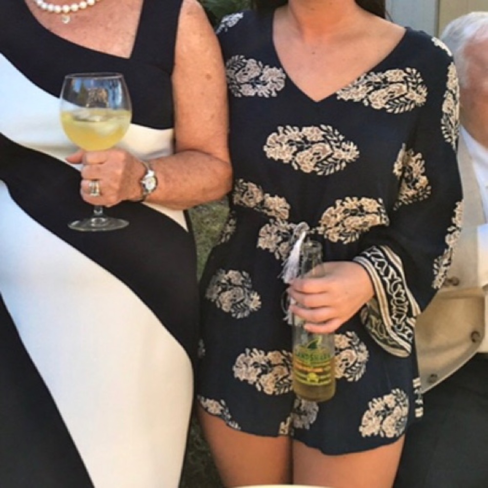 Navy floral romper